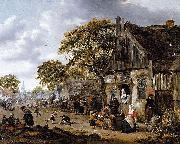A Village Street Scene, Salomon Rombouts